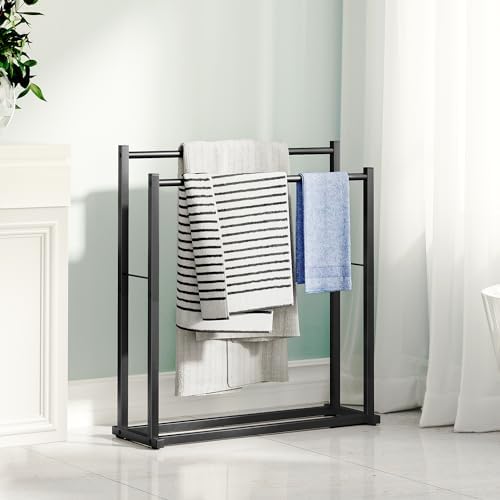 Honiter 2 Tier Free Standing Towel Rack - Black