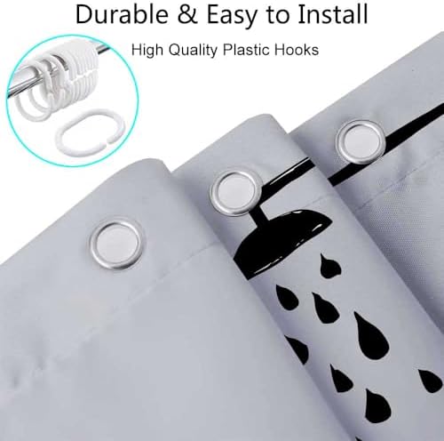 Ptrxobj Grey White Polka Dot Shower Curtain Set
