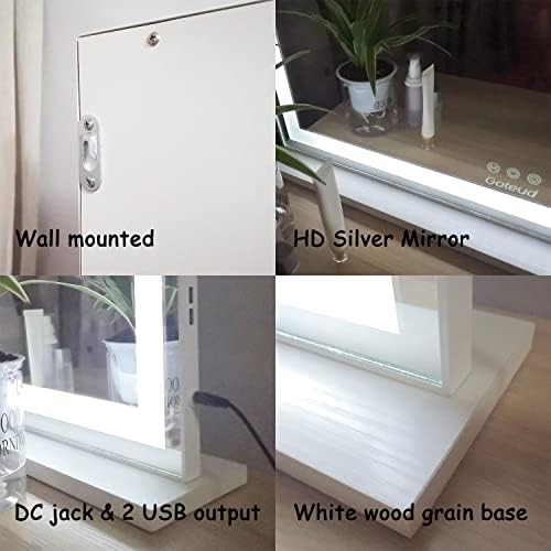 NICESTi Large Vanity Mirror with USB Lights and Adjustable Brightness