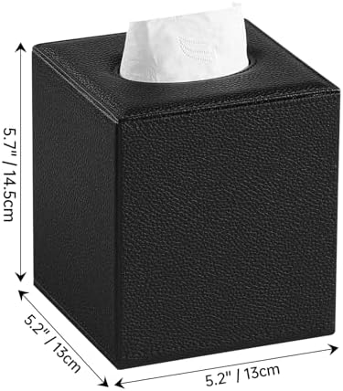 JLAMBOM Magnetic Tissue Box Cover Square Holder Black