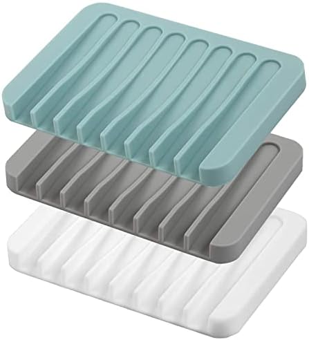 MODENGKONGJIAN Self Draining Soap Dish Set 3 Pcs