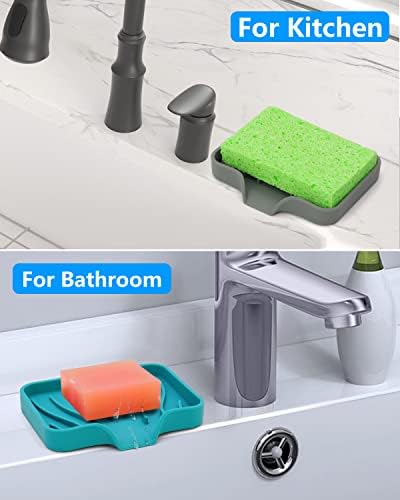 3-Pack Premium Silicone Soap Dishes - Self Draining Anti-Slip Easy to Clean