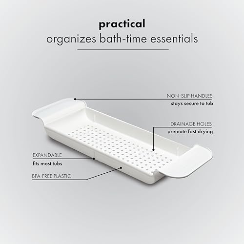 Madesmart Expandable Bath Tray White
