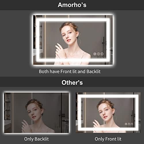 Amorho 44x36 LED Vanity Mirror with Front Backlight
