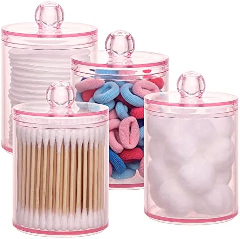 Tbestmax 4 Pcs Qtips Holder Bathroom Container