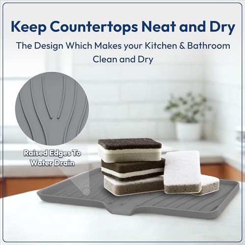 Rymss Large Silicone Soap Dish with Drain Spout