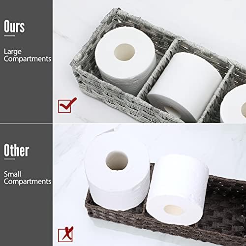AOZITA Toilet Paper Basket with Larger Compartments