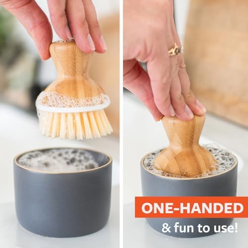 Full Circle Bubble Up Brush Dispenser Gray