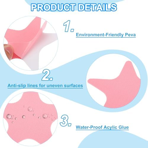 PATIKIL Non Slip Stickers 413x413 Inch 6 Pack with Pink Design