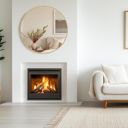 20 Inch Round Mirror with Gold Aluminum Frame
