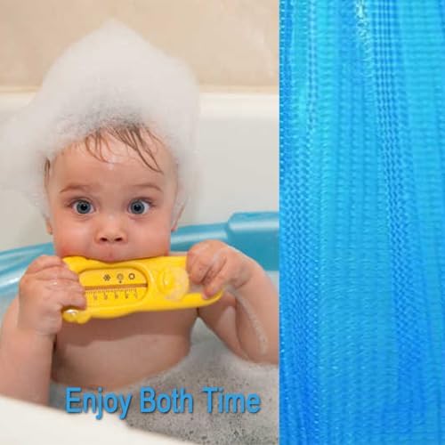 Blue 3D Water Cube EVA Shower Curtain Liner