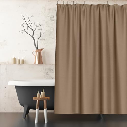 Luxurious Cotton Blend Shower Curtain - 72x72 inch Spa Quality