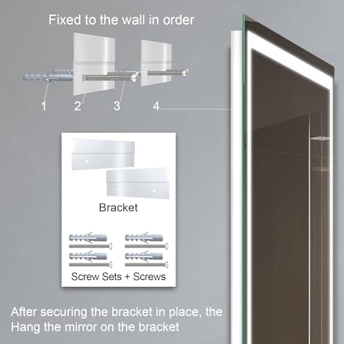 Zeerry 32x40 Inch LED Bathroom Mirror with Touch Switch and Anti-Fog
