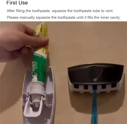 Basedidea Automatic Toothbrush Dispenser with Squeezer and Holder Set