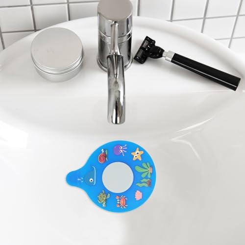 Yueton Blue Silicone Bath Drain Stopper with Cute Cartoon Design