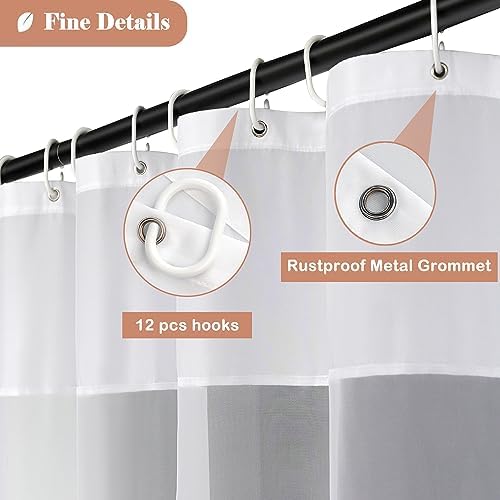 UFRIDAY 72x72inch White Mesh Shower Curtain