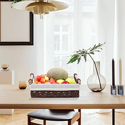 Nvzi Round Paper Rope Storage Basket Brown 118x78x39in