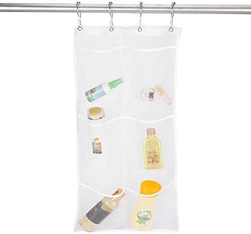 Cyrank Hanging Mesh Shower Organizer with 6 Pockets