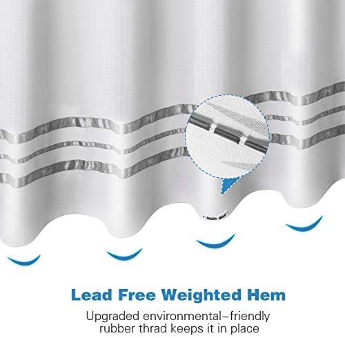 ARICHOMY Waffle Weave Shower Curtain Set 66x74 White