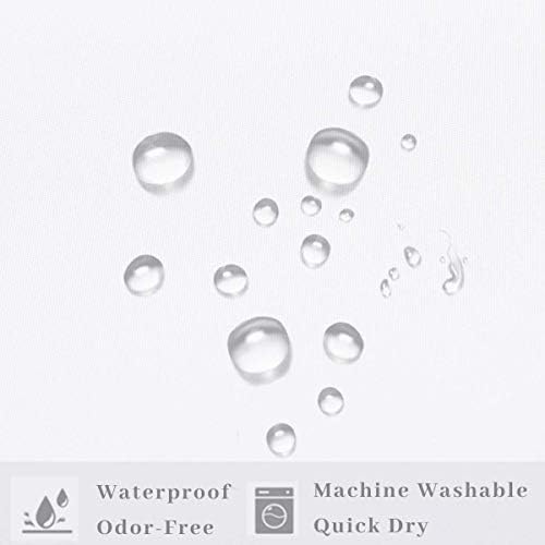 Ecoehoe Magnetic 12-Button Shower Liner - 70x585 Inch Machine Washable