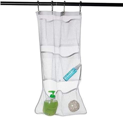 Toiletries Curtain Hanger with 6 Pockets and Mesh Design