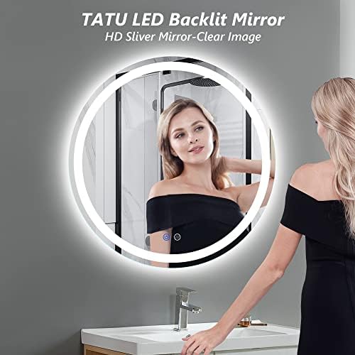TATU 24 Inch LED Round Backlit Vanity Mirror 1