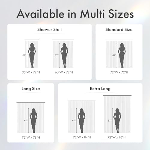 Amazer White Waterproof Shower Curtain Liner with Magnets