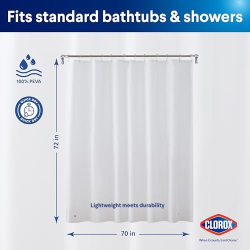 Clorox Premium White Shower Curtain Liner 70x72