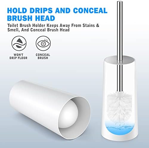Wsedor Toilet Brush and Holder 2 Pack with Stainless Steel Handle