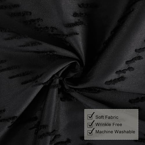 Chevron Extra Long Black Boho Shower Curtain 72x96