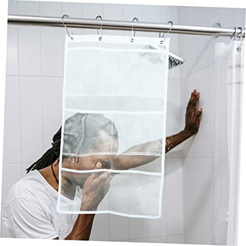 6 Pocket Mesh Bag Organizer Stainless Steel Hanging Shower Caddy