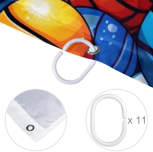 VAPOKF Basketball Shower Curtain Set with 12 Hooks