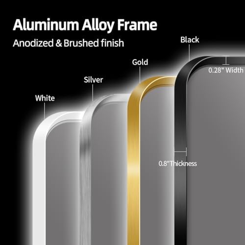 Gold LED Bathroom Mirror with Motion Sensor and Anti-Fog