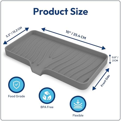 Rymss Large Silicone Soap Dish with Drain Spout