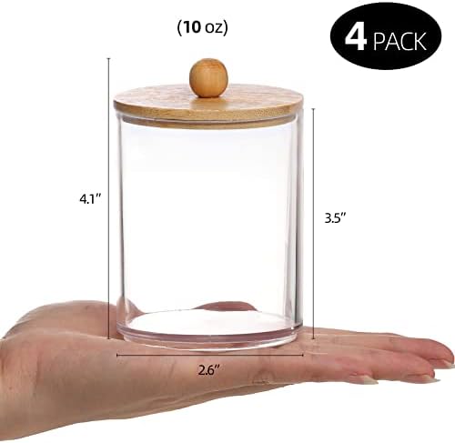 Tbestmax 4 Pack Qtip Holder with Bamboo Lids 1