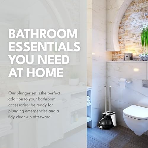 ToiletTree Modern Deluxe Toilet Brush and Plunger Combo Black