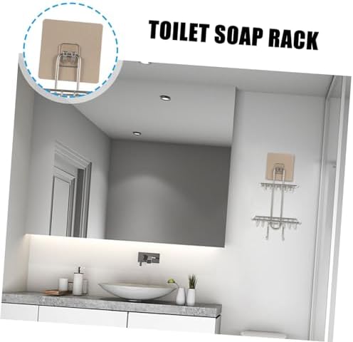 Alipis Double-Deck Soap Rack with Hooks and Sponge Holder