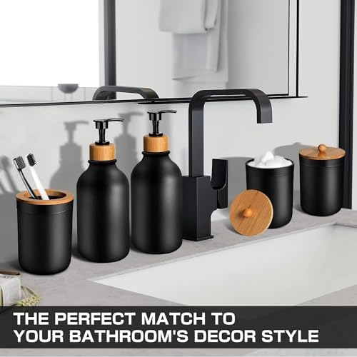 ALPIRIRAL Matte Black 5Pc Bathroom Accessories Set