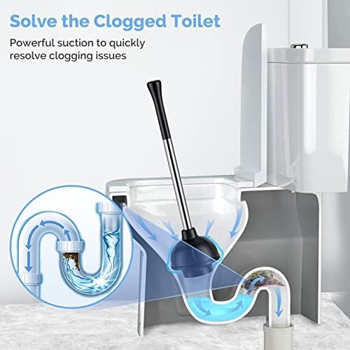 HAMITOR 2-in-1 Toilet Plunger and Brush Set with Holder