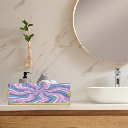 Snatocys Tie-Dye Toilet Paper Basket with Handles