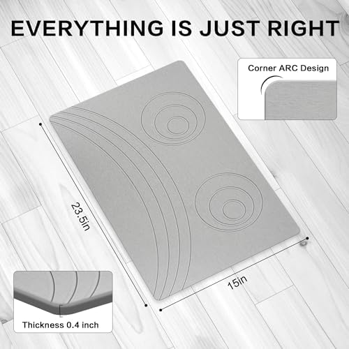 Stone Bath Mat - Non Slip Quick Drying Easy to Clean 236x154 Inch