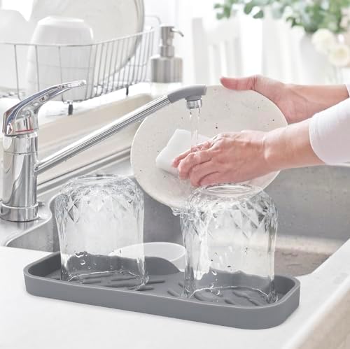 YASMEN Silicone Soap Dish with Drain Gray 9 x 315