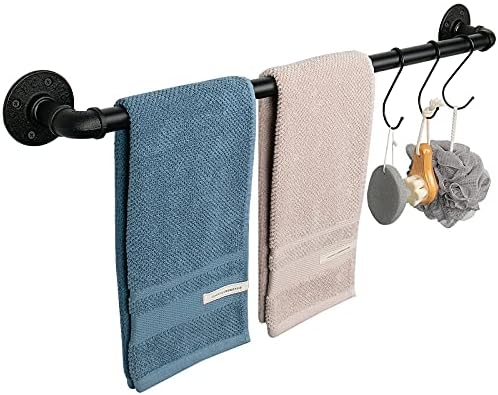 Jeasor Industrial Pipe Towel Rack Black 32 Inch