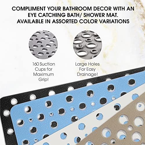 ENKOSI 21x21 Non-Slip TPE Square Shower Mat with Suction Cups