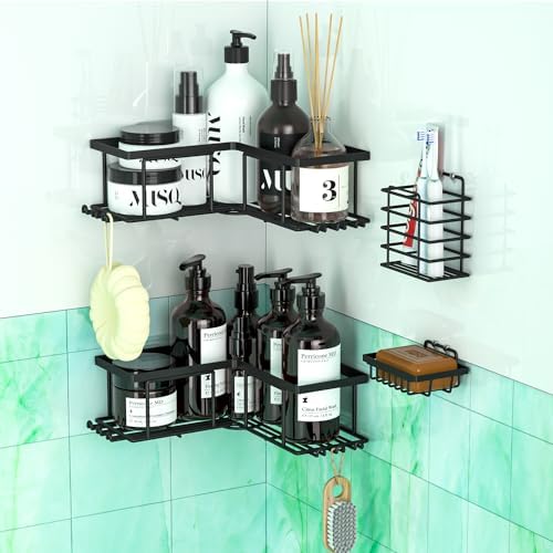 Sikaiqi 4 Pack Corner Shower Caddy Organizer Set