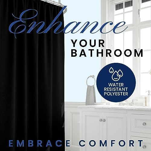 Broder MFG Fabric Shower Curtain Liner - Solid Black 70x72 1