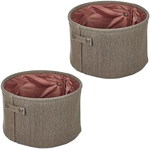 mDesign Soft Cotton Bathroom Storage Bin - 2 Pack Espresso Brown
