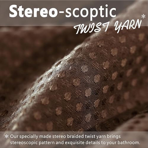 Popkozzi Brown Waffle Weave Shower Curtain 72x72
