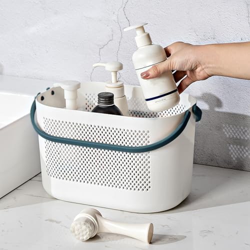 Portable Shower Caddy with Handle and Drainage Holes
