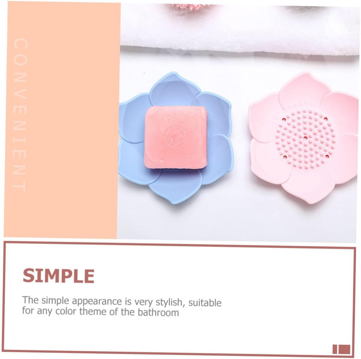 2pcs Silicone Soap Holder with Drainage for Bathroom Kitchen